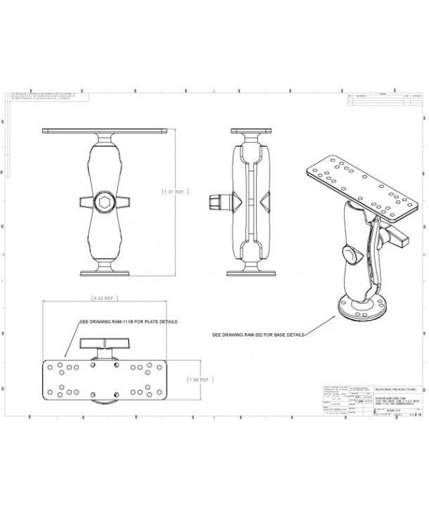 RAM Mounts MB-8 Echolothalterung 1,5" RAM-111U