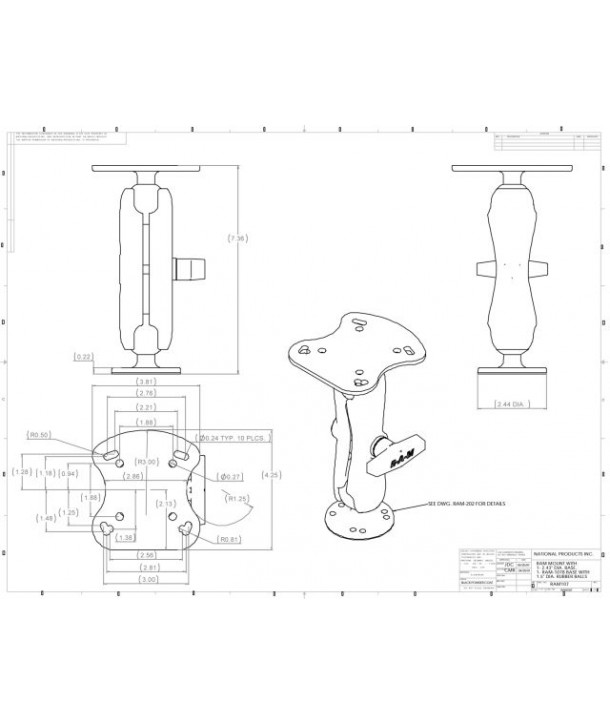 RAM Mounts Echolot-Halterung 1,5" RAM-107U