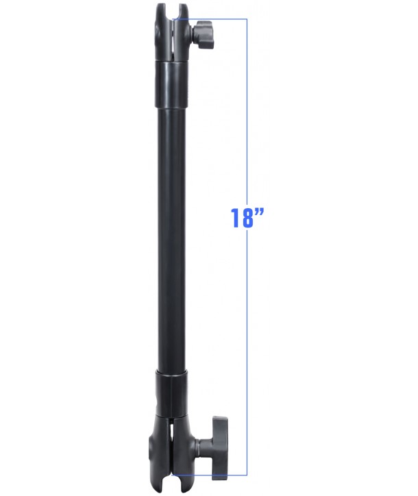 RAM-Mounts 18" Long Extension Pole with 1" and 1.5" Single Open Sockets (RAP-CB-201-18U)